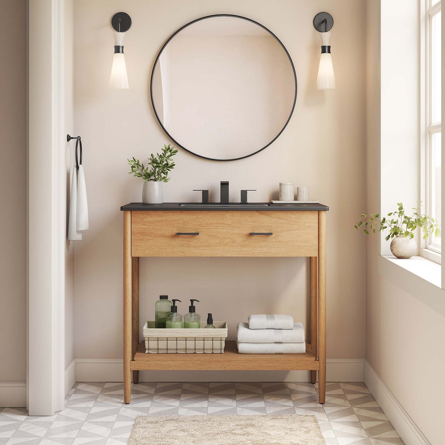 Zaire Bathroom Vanity by Modway - Available in 36" and 48" Sizes with Single and Double Sinks
