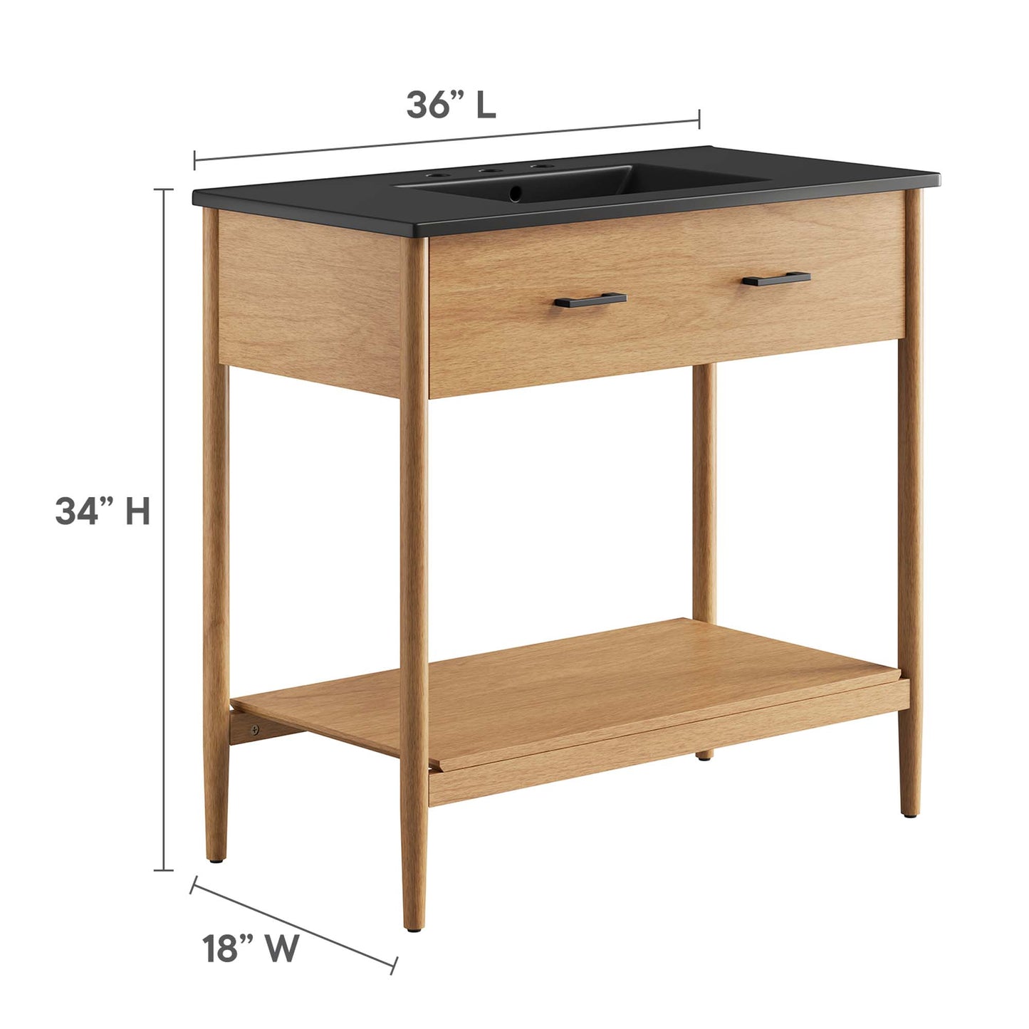Zaire Bathroom Vanity by Modway - Available in 36" and 48" Sizes with Single and Double Sinks