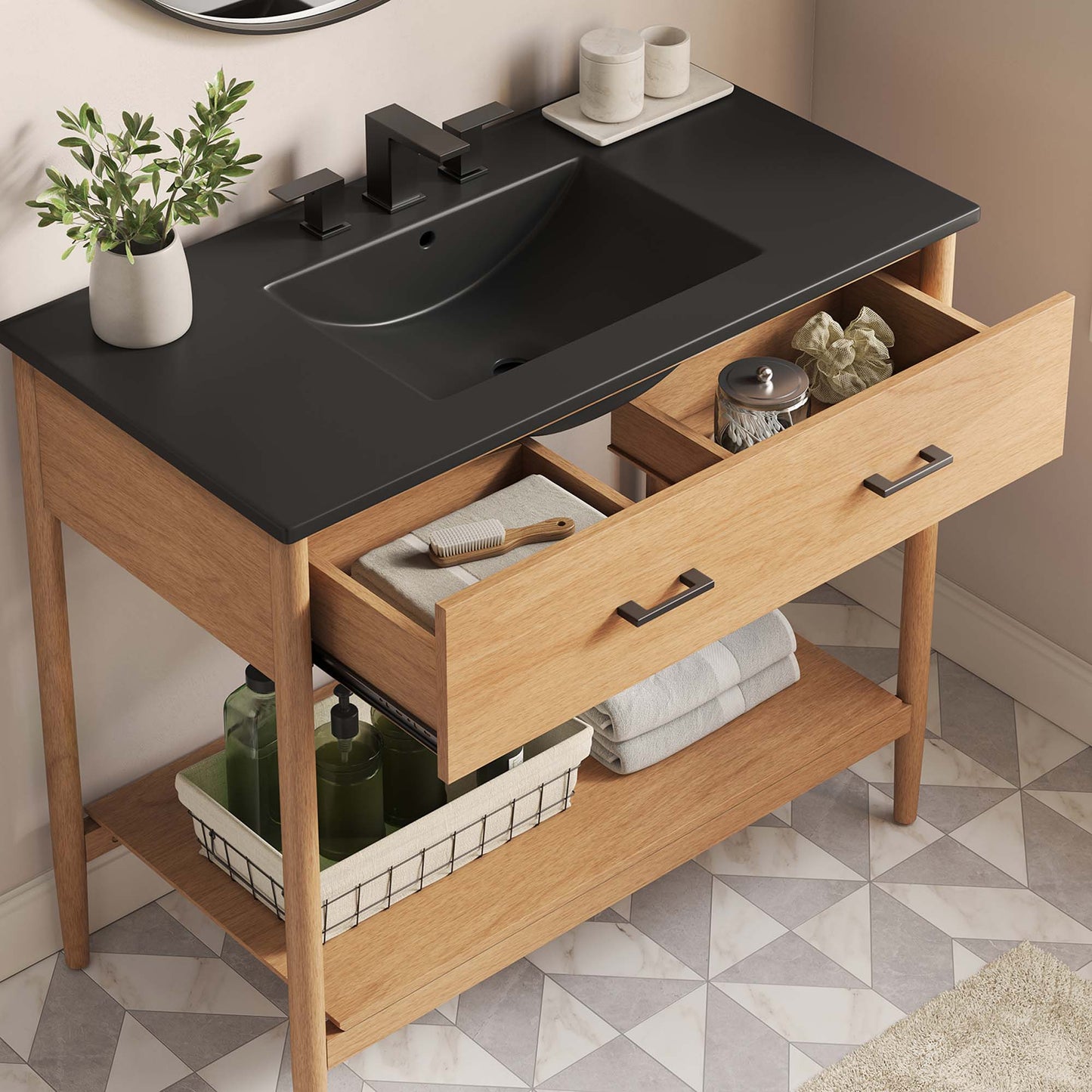 Zaire Bathroom Vanity by Modway - Available in 36" and 48" Sizes with Single and Double Sinks