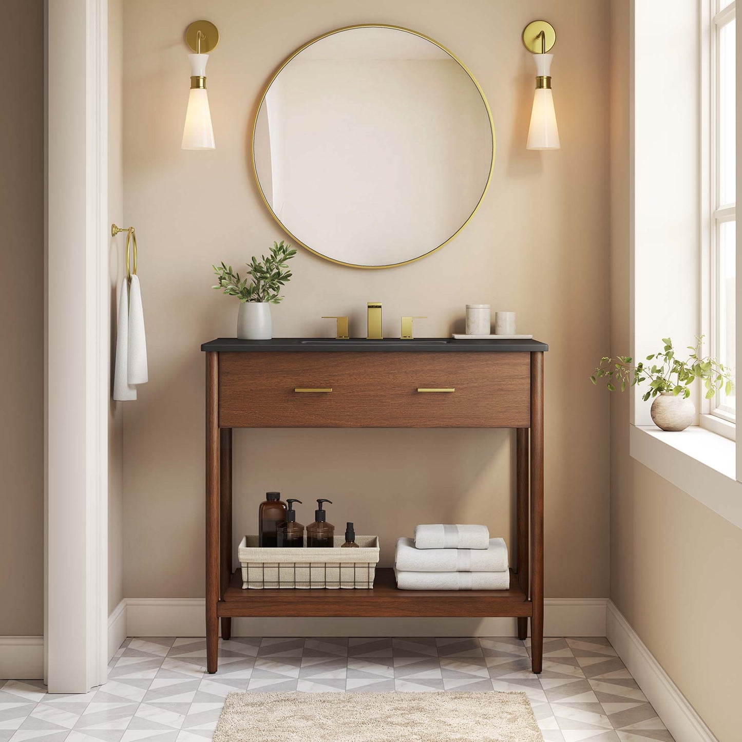 Zaire Bathroom Vanity by Modway - Available in 36" and 48" Sizes with Single and Double Sinks