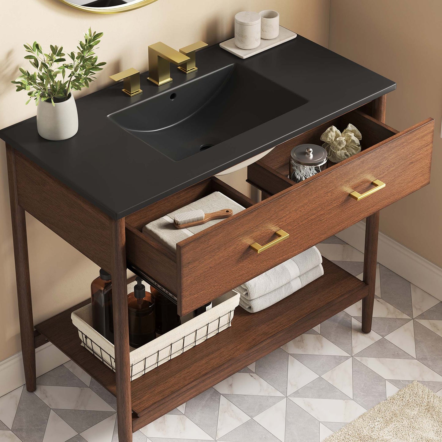 Zaire Bathroom Vanity by Modway - Available in 36" and 48" Sizes with Single and Double Sinks