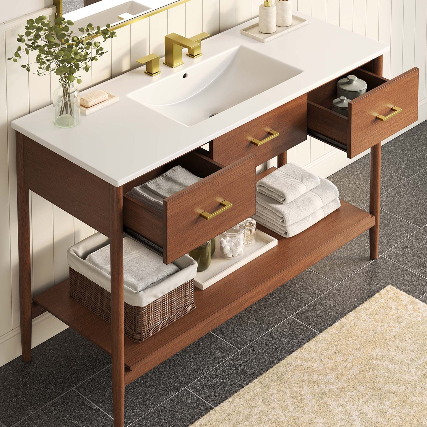 Zaire Bathroom Vanity by Modway - Available in 36" and 48" Sizes with Single and Double Sinks