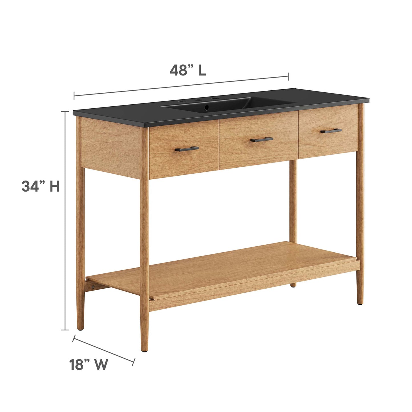 Zaire Bathroom Vanity by Modway - Available in 36" and 48" Sizes with Single and Double Sinks
