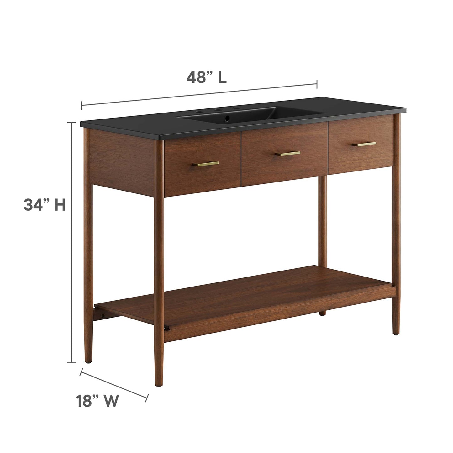 Zaire Bathroom Vanity by Modway - Available in 36" and 48" Sizes with Single and Double Sinks