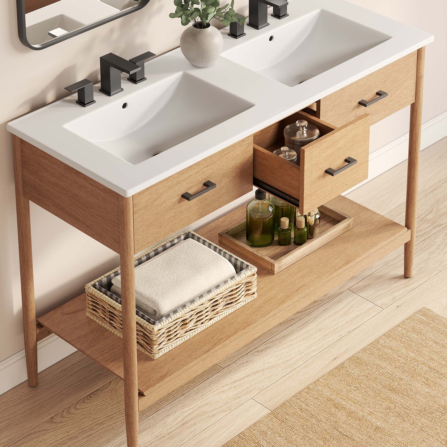 Zaire Bathroom Vanity by Modway - Available in 36" and 48" Sizes with Single and Double Sinks