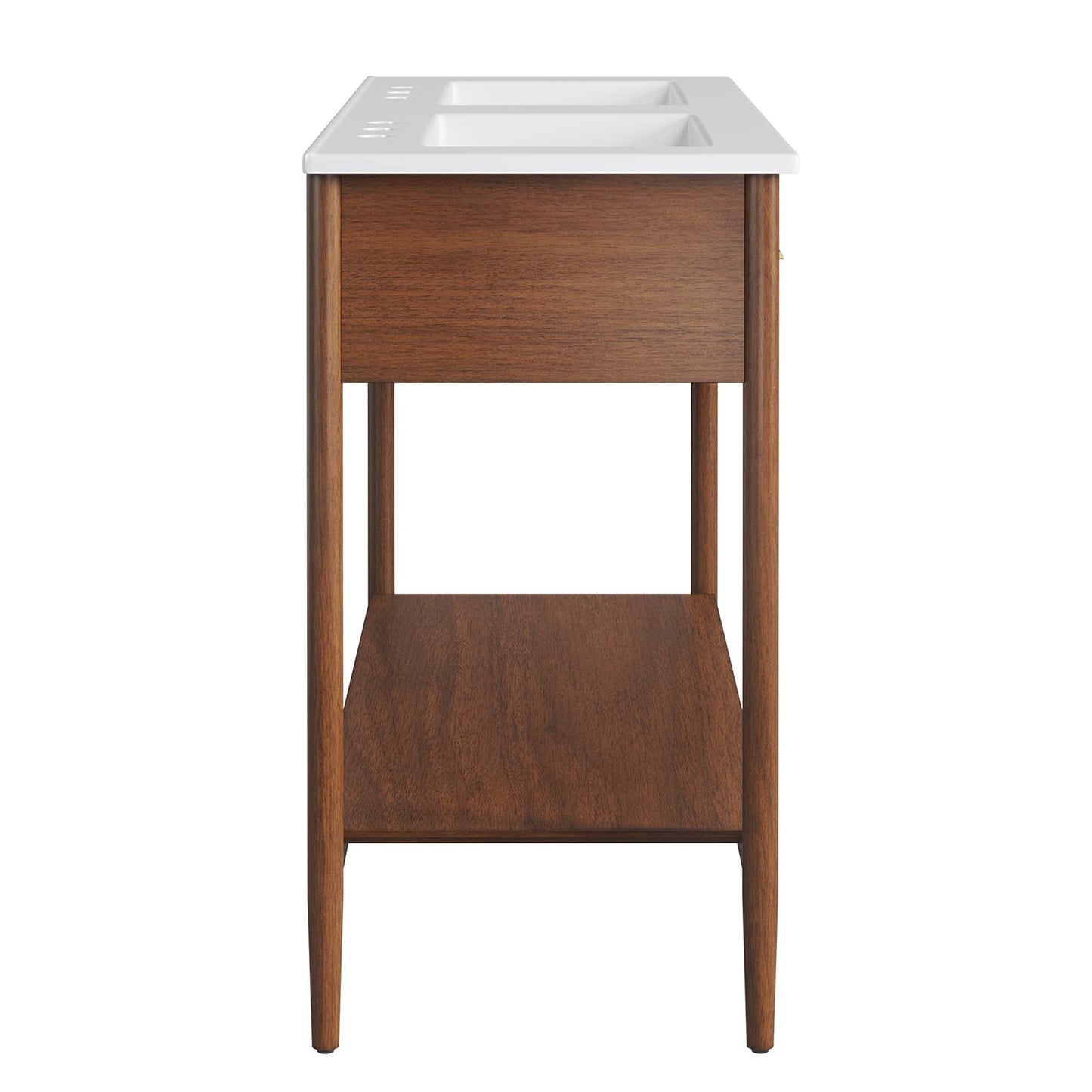 Zaire 48" Double Sink Bathroom Vanity by Modway EEI-6826-WAL-WHI