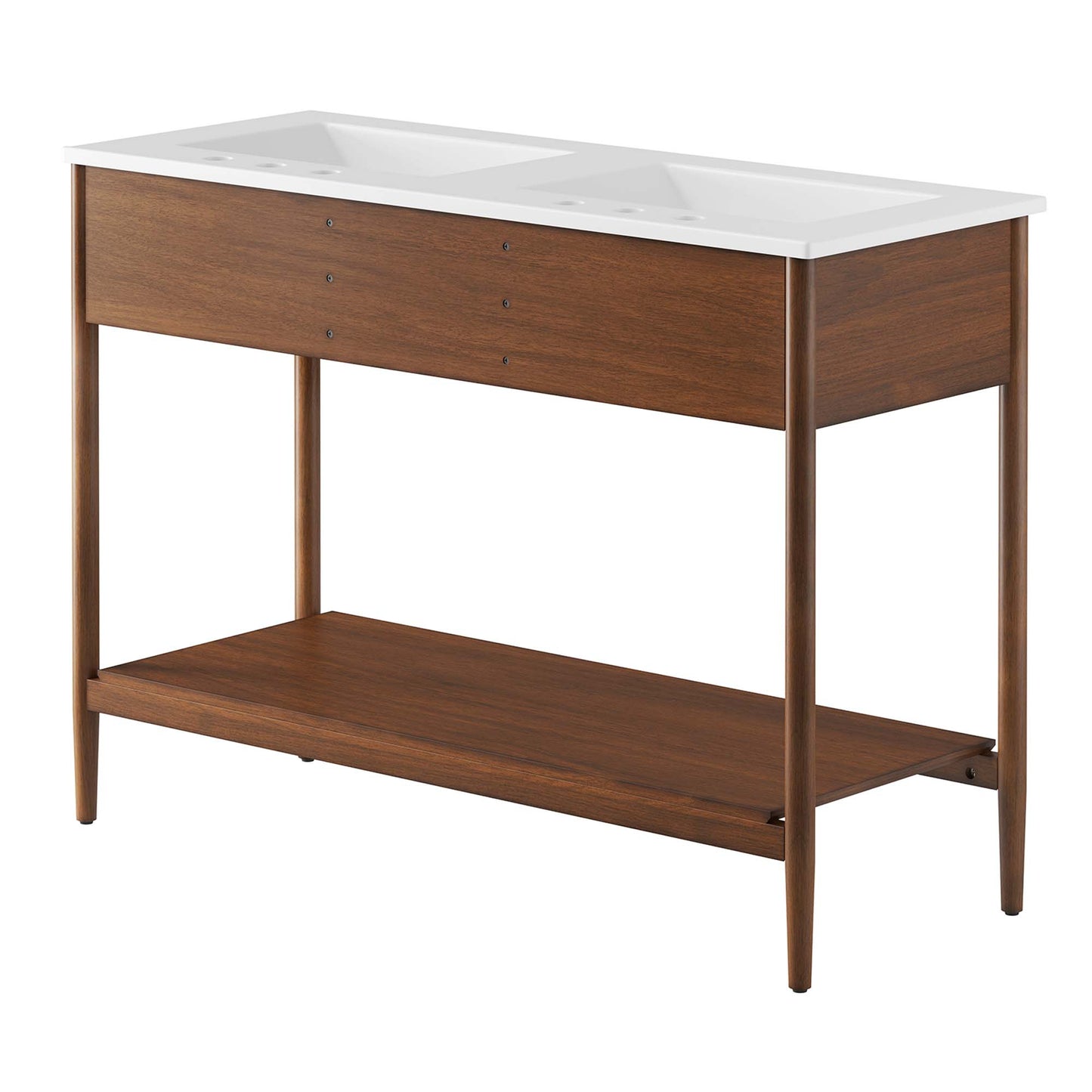 Zaire 48" Double Sink Bathroom Vanity by Modway EEI-6826-WAL-WHI