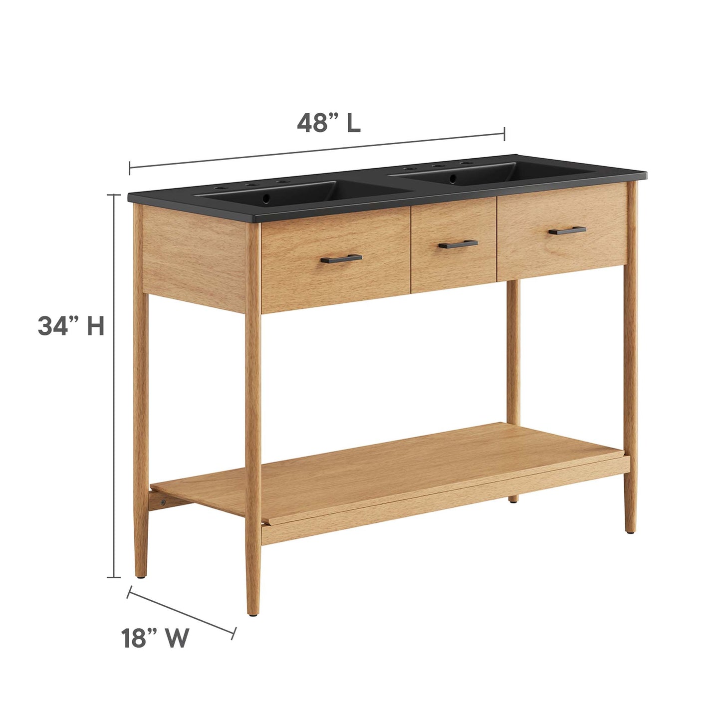Zaire Bathroom Vanity by Modway - Available in 36" and 48" Sizes with Single and Double Sinks