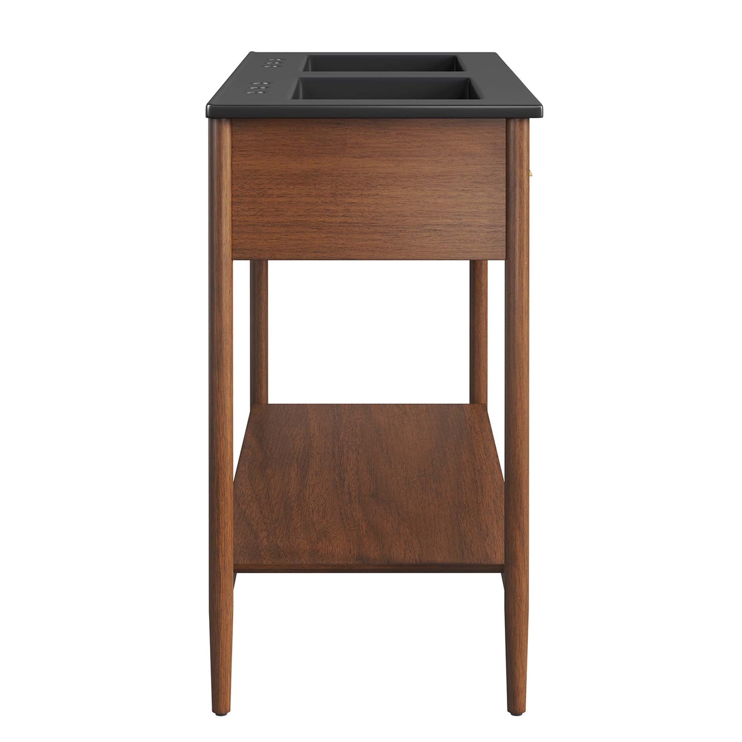 Zaire 48" Double Sink Bathroom Vanity by Modway EEI-6827-WAL-BLK