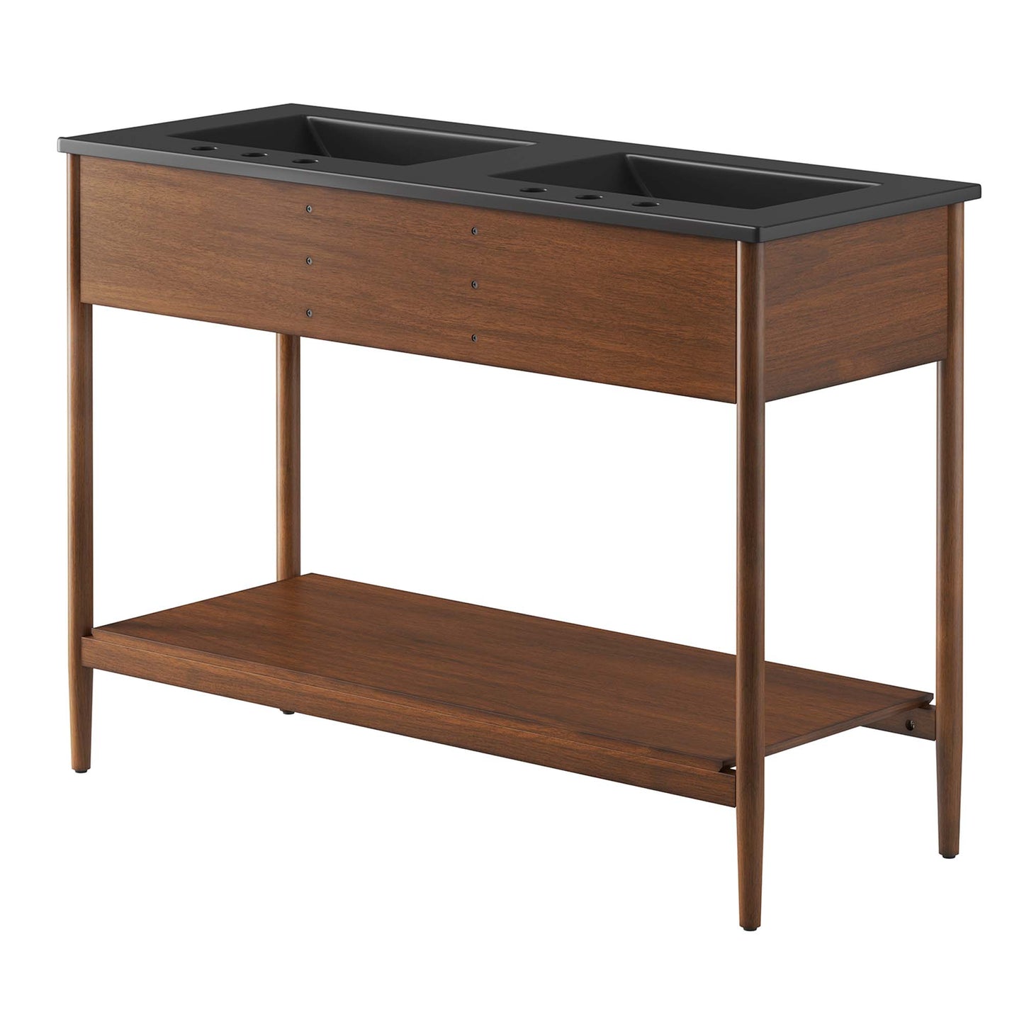 Zaire 48" Double Sink Bathroom Vanity by Modway EEI-6827-WAL-BLK