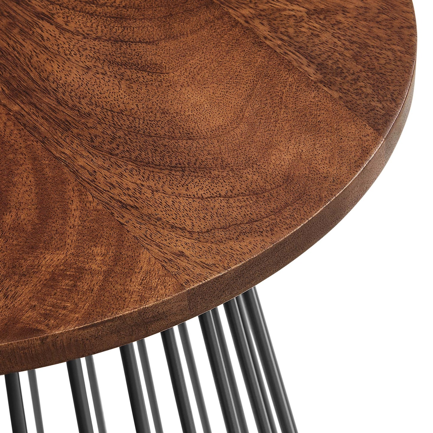 Valeo Round Wood and Metal Side Table by Modway EEI-6831-WAL