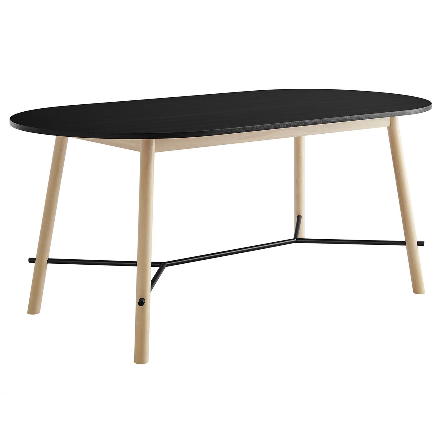 Infuse 71" Wood Grain Dining Table by Modway EEI-6836-BLK-OAK