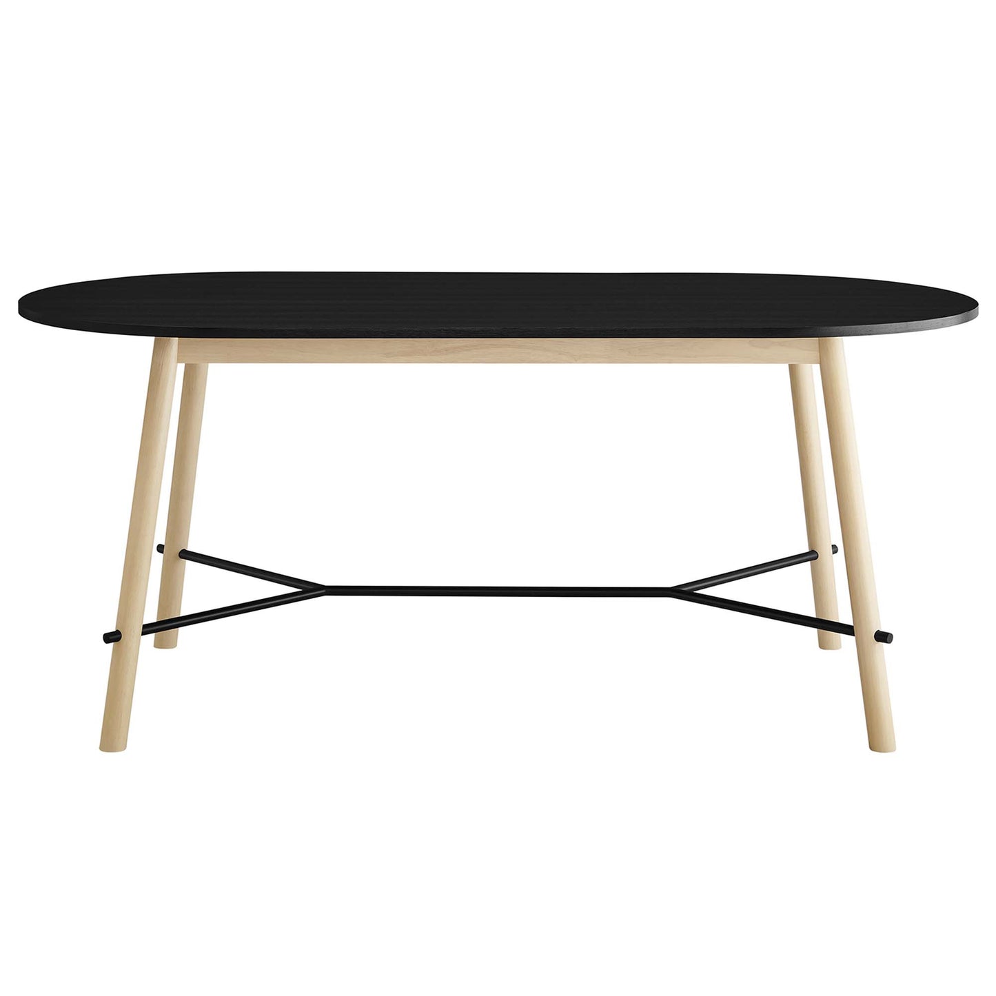 Infuse 71" Wood Grain Dining Table by Modway EEI-6836-BLK-OAK