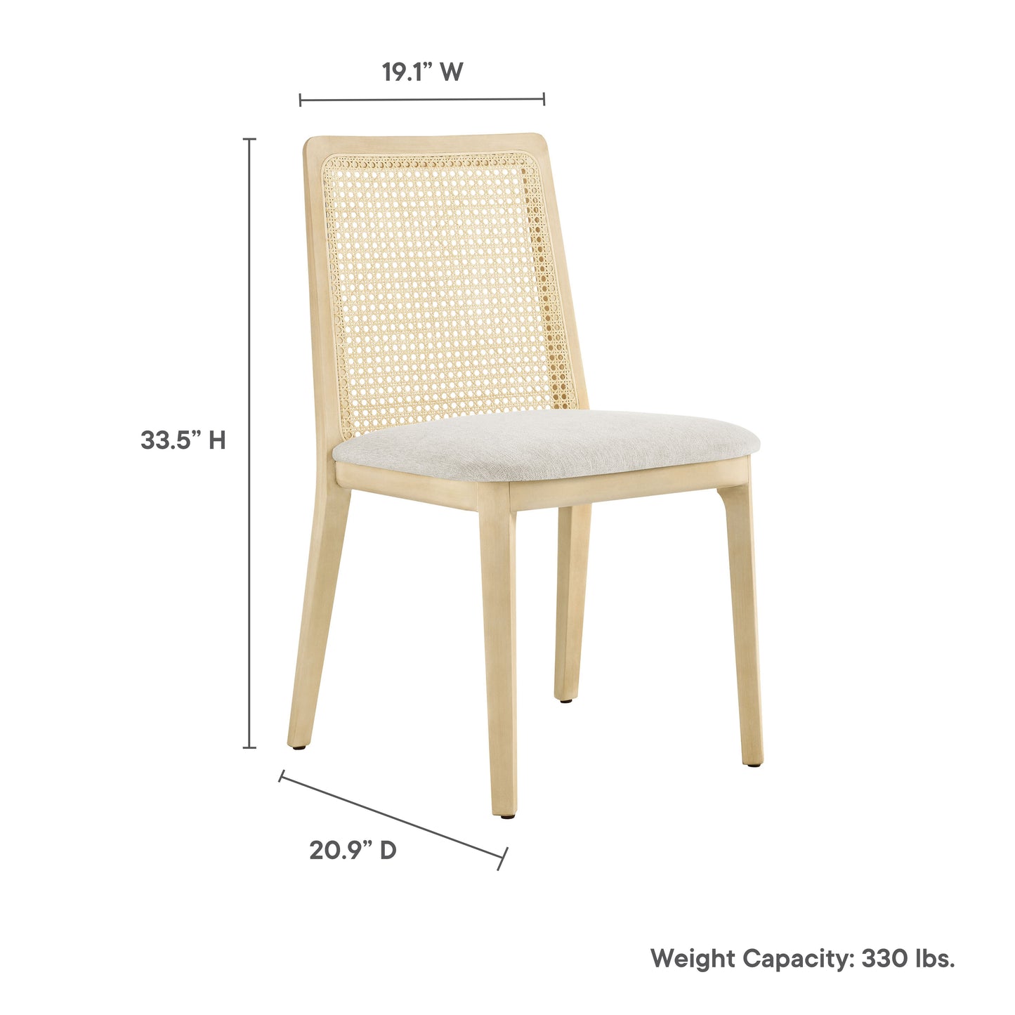 Monarch Wood and Rattan Dining Side Chair by Modway EEI-6843