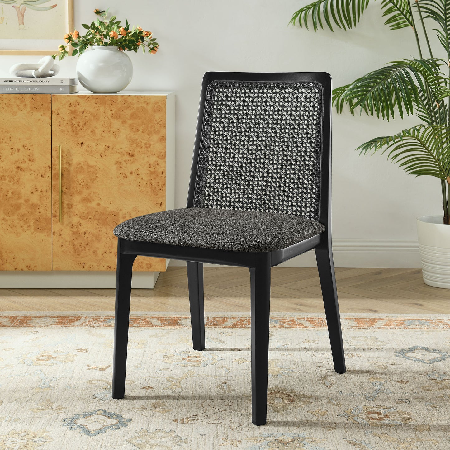 Monarch Wood and Rattan Dining Side Chair by Modway EEI-6843