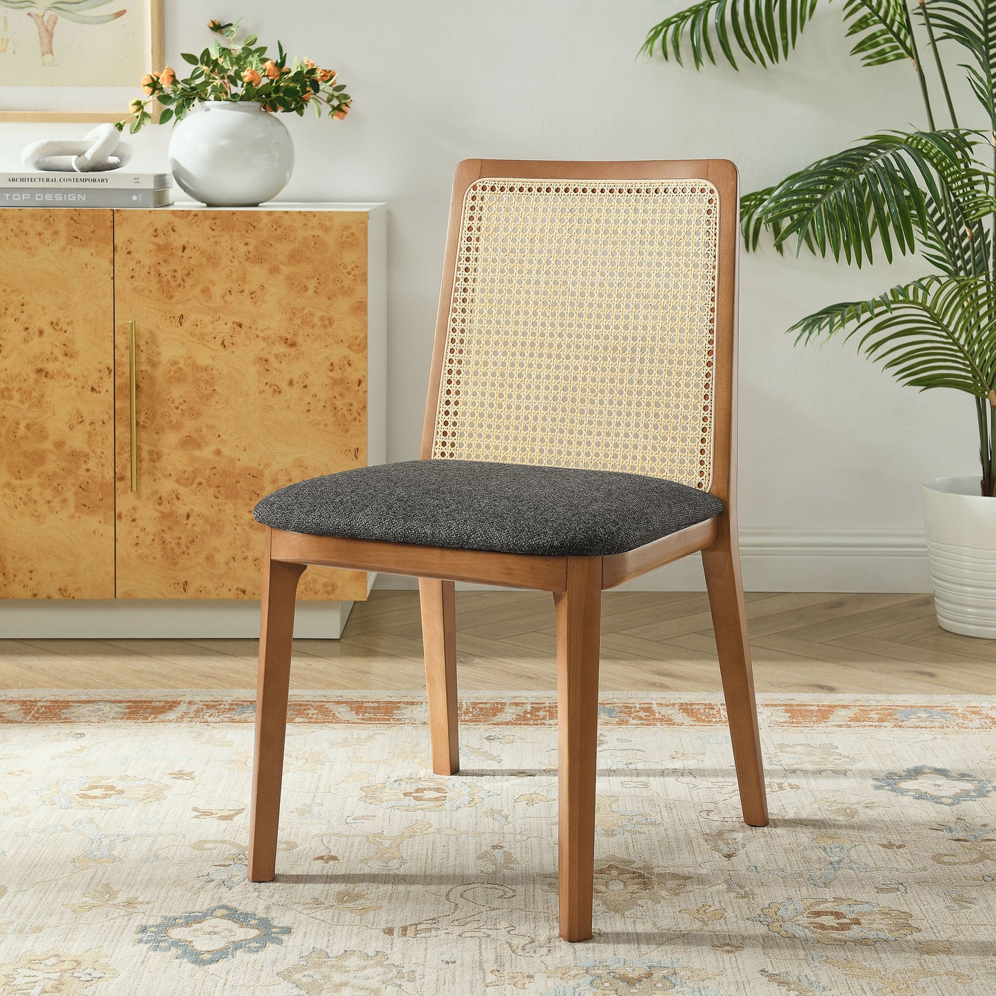 Monarch Wood and Rattan Dining Side Chair by Modway EEI-6843