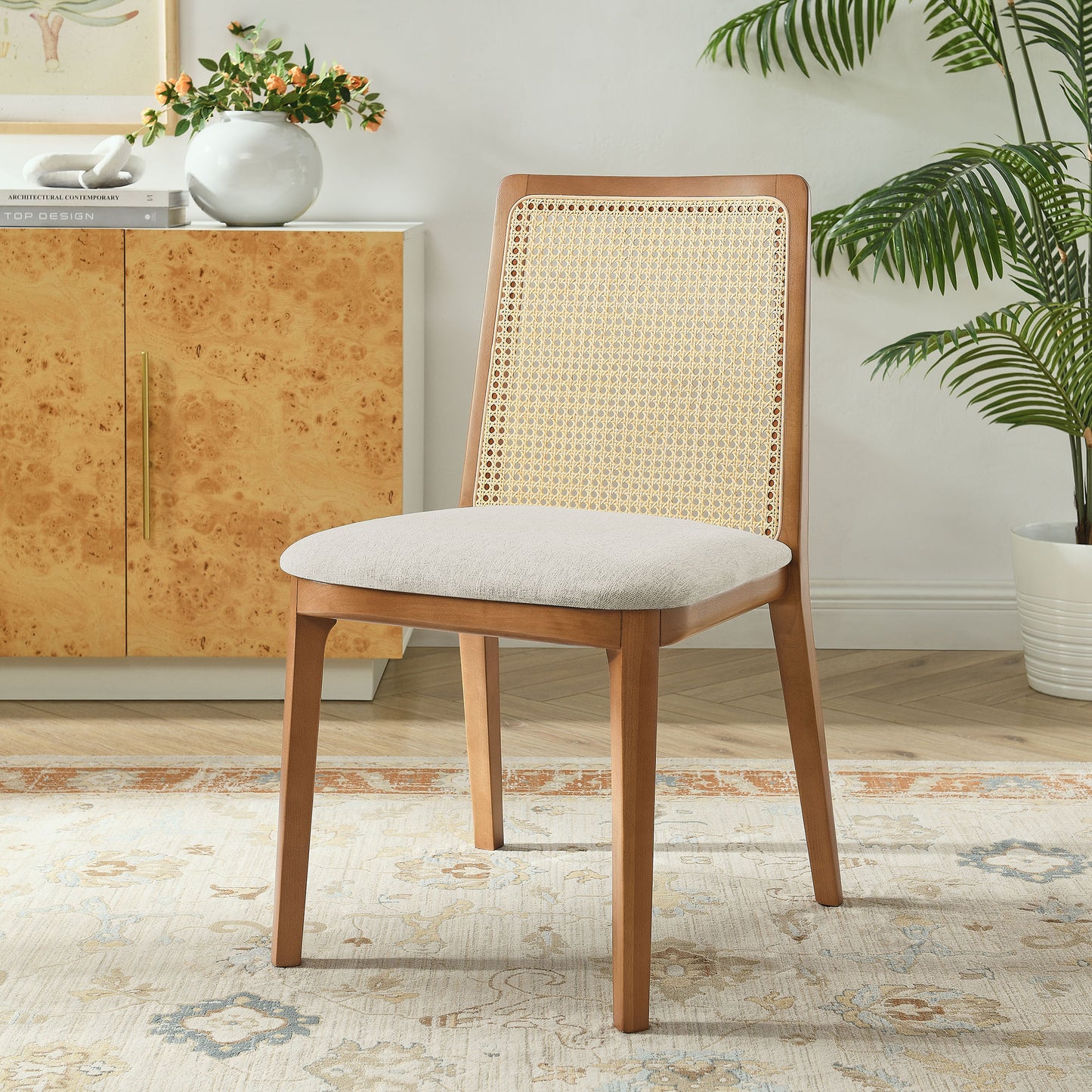Monarch Wood and Rattan Dining Side Chair by Modway EEI-6843