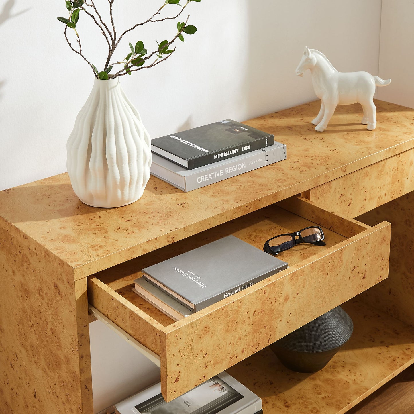 Hudson 2-Drawer Burl Wood Console Table by Modway EEI-6857-BUR