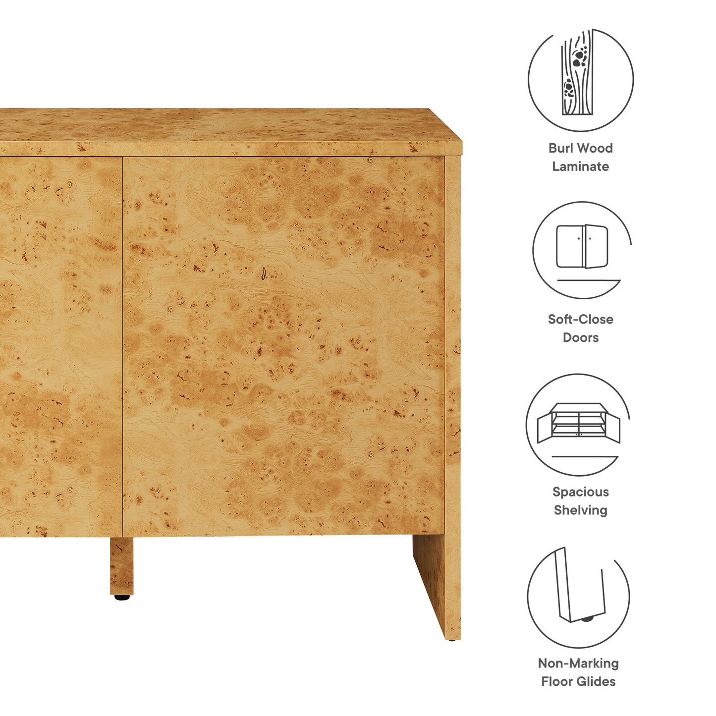 Hudson 40" Burl Wood Sideboard by Modway EEI-6859-BUR