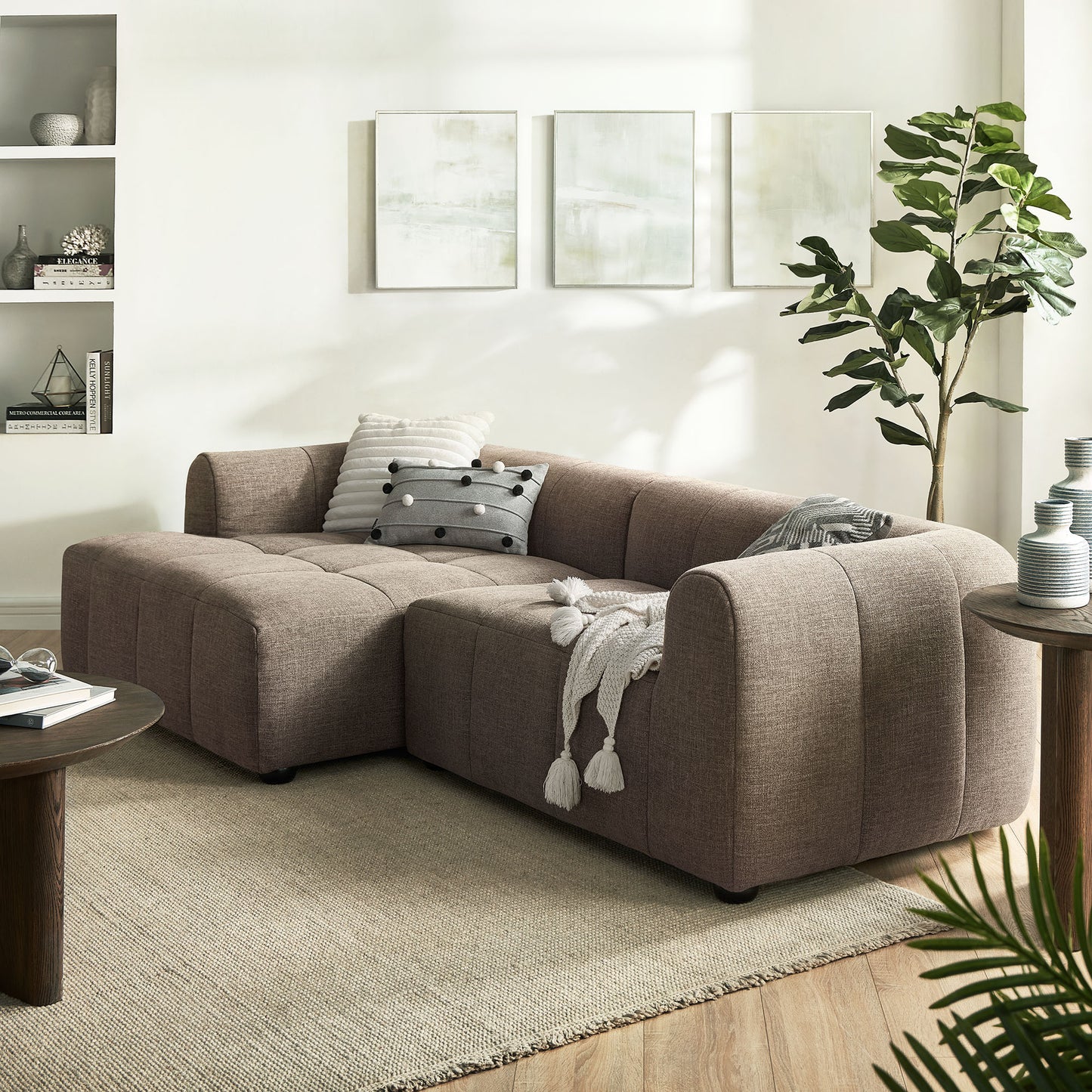 Liana Upholstered Fabric Modular Sofa with Chaise by Modway