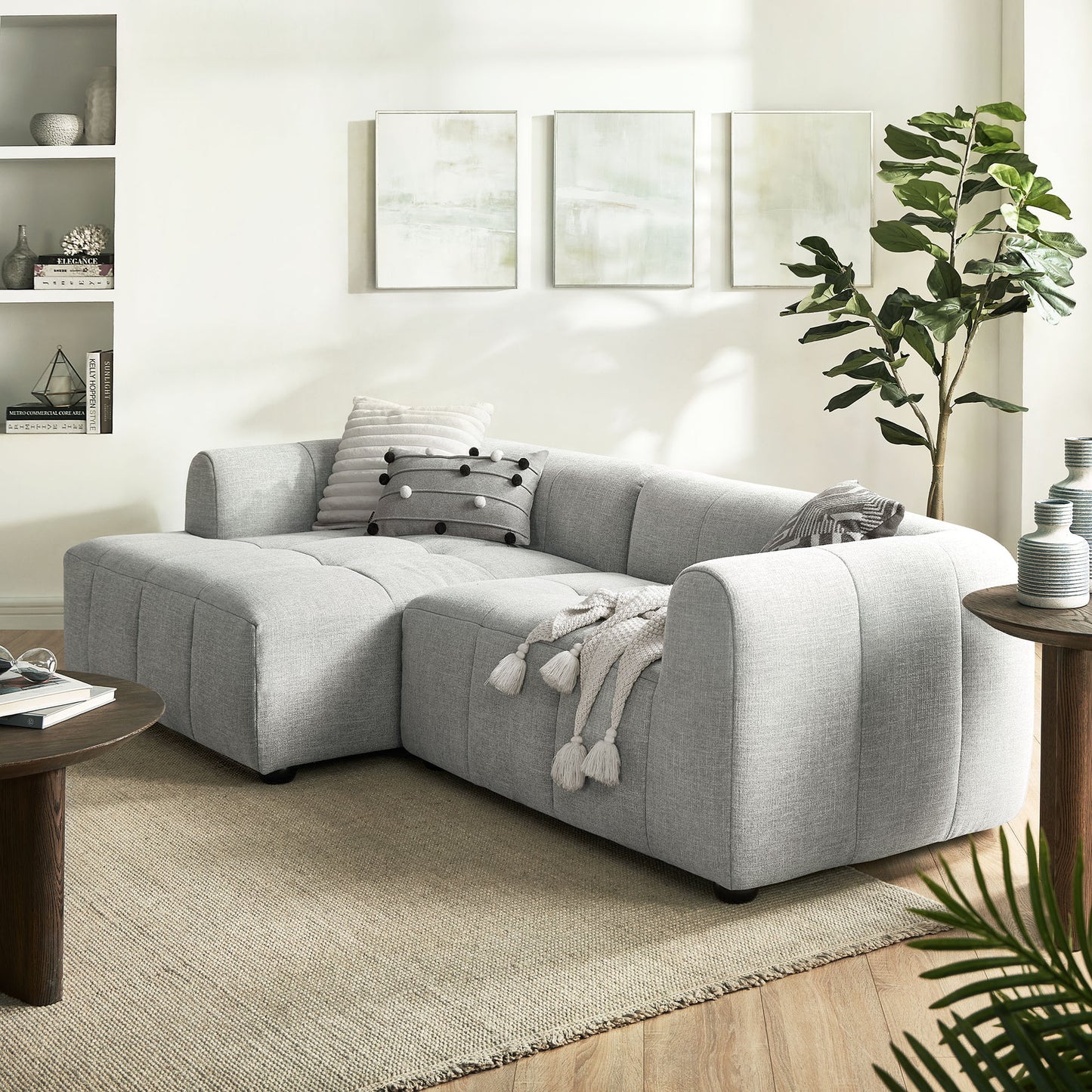 Liana Upholstered Fabric Modular Sofa with Chaise by Modway
