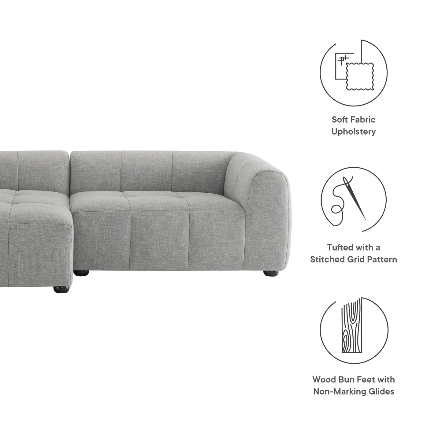 Liana Upholstered Fabric Modular Sofa with Chaise by Modway