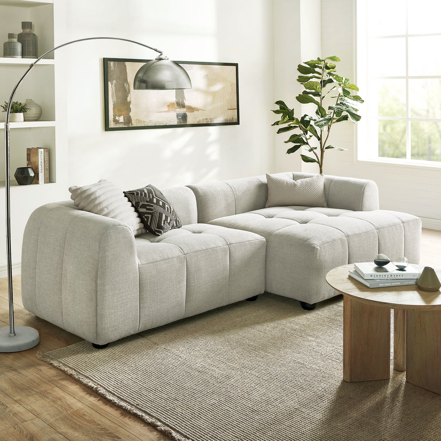 Liana Upholstered Fabric Modular Sofa with Chaise by Modway