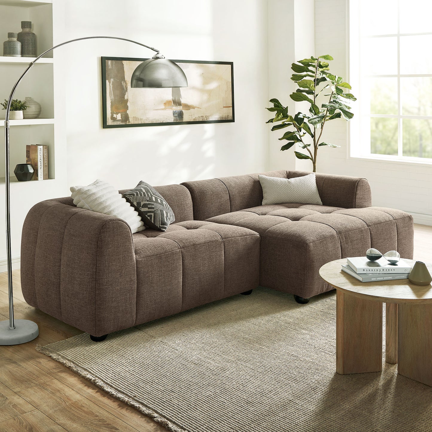 Liana Upholstered Fabric Modular Sofa with Chaise by Modway