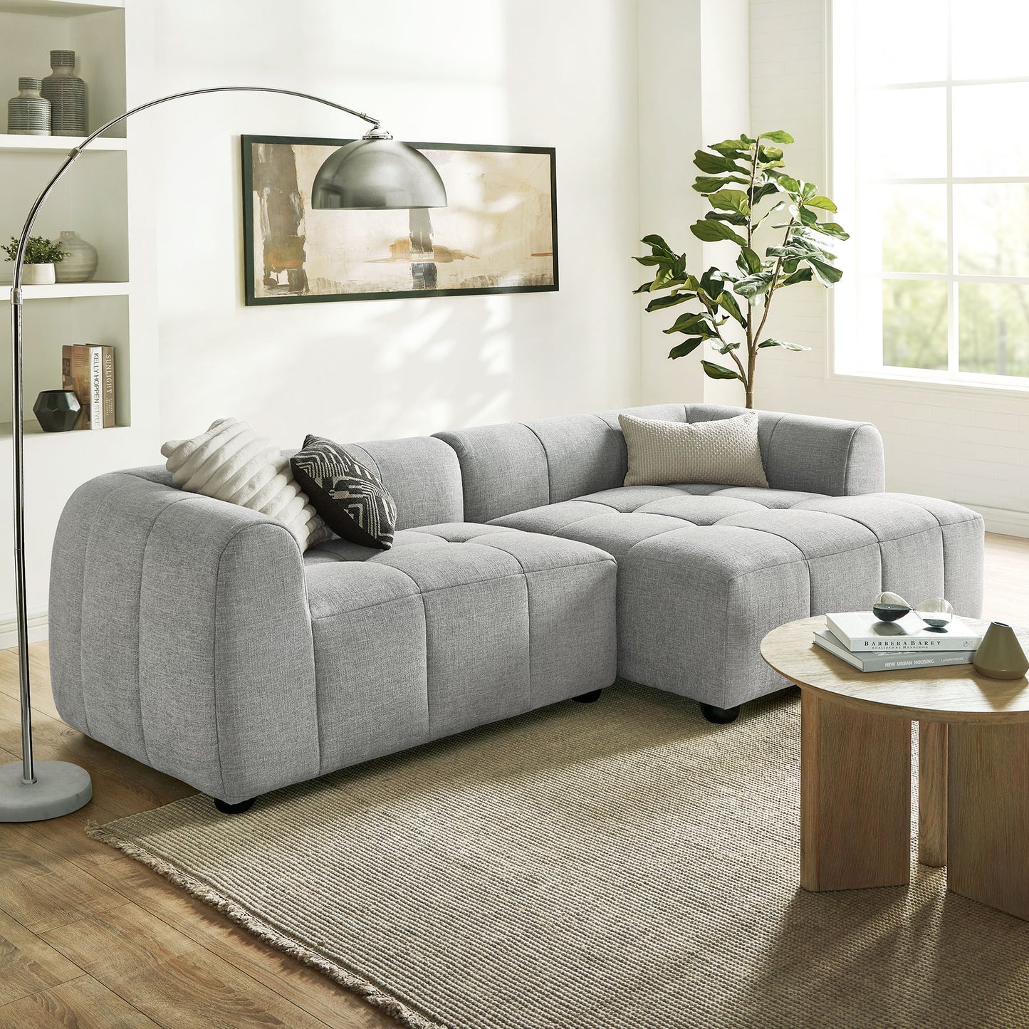 Liana Upholstered Fabric Modular Sofa with Chaise by Modway
