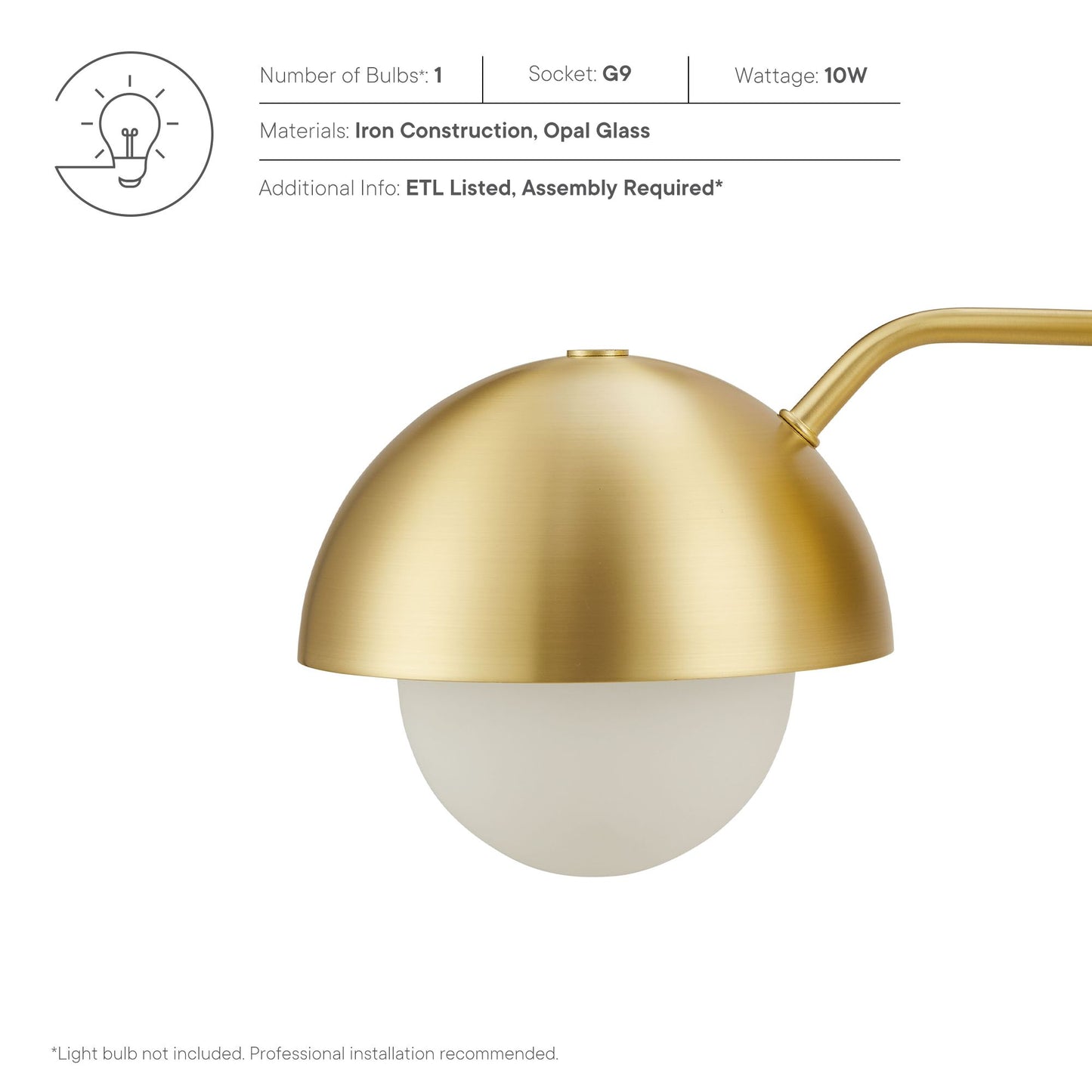 Eclipse Globe Wall Sconce by Modway EEI-6871-BRA