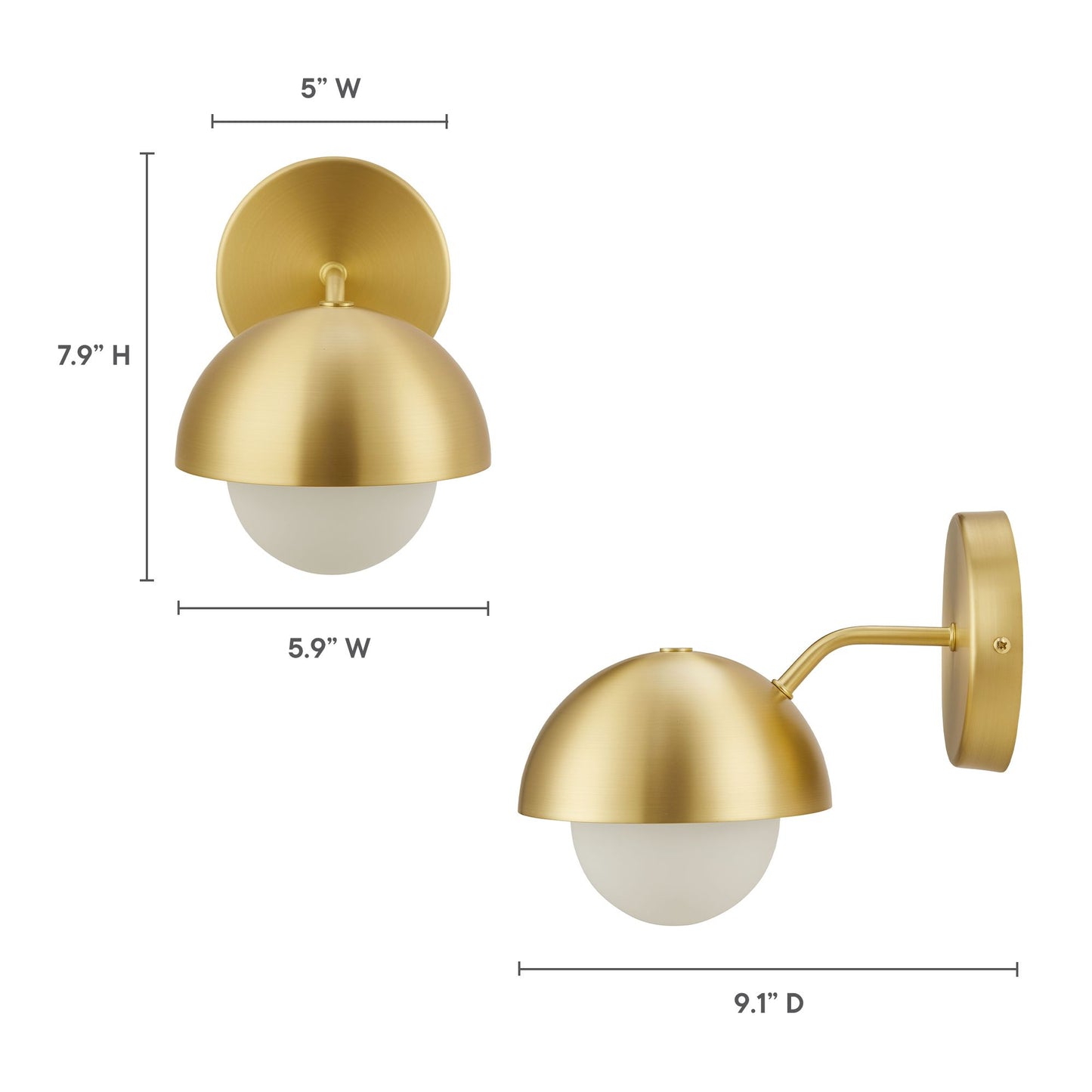 Eclipse Globe Wall Sconce by Modway EEI-6871-BRA