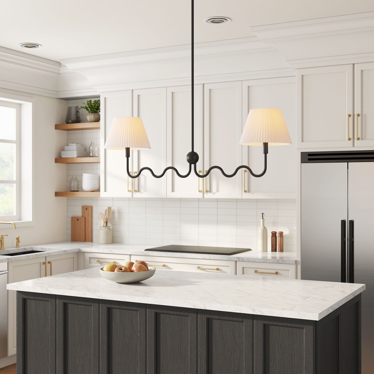 Wave Squiggle 2-Arm Pendant Light by Modway