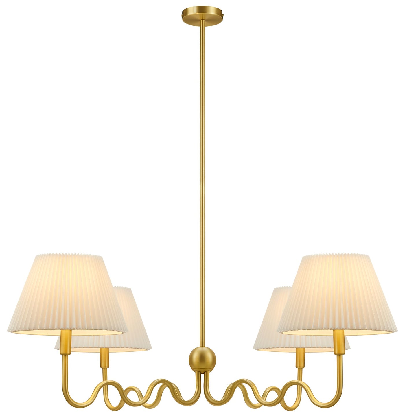 Wave Squiggle 4-Arm Pendant Light by Modway