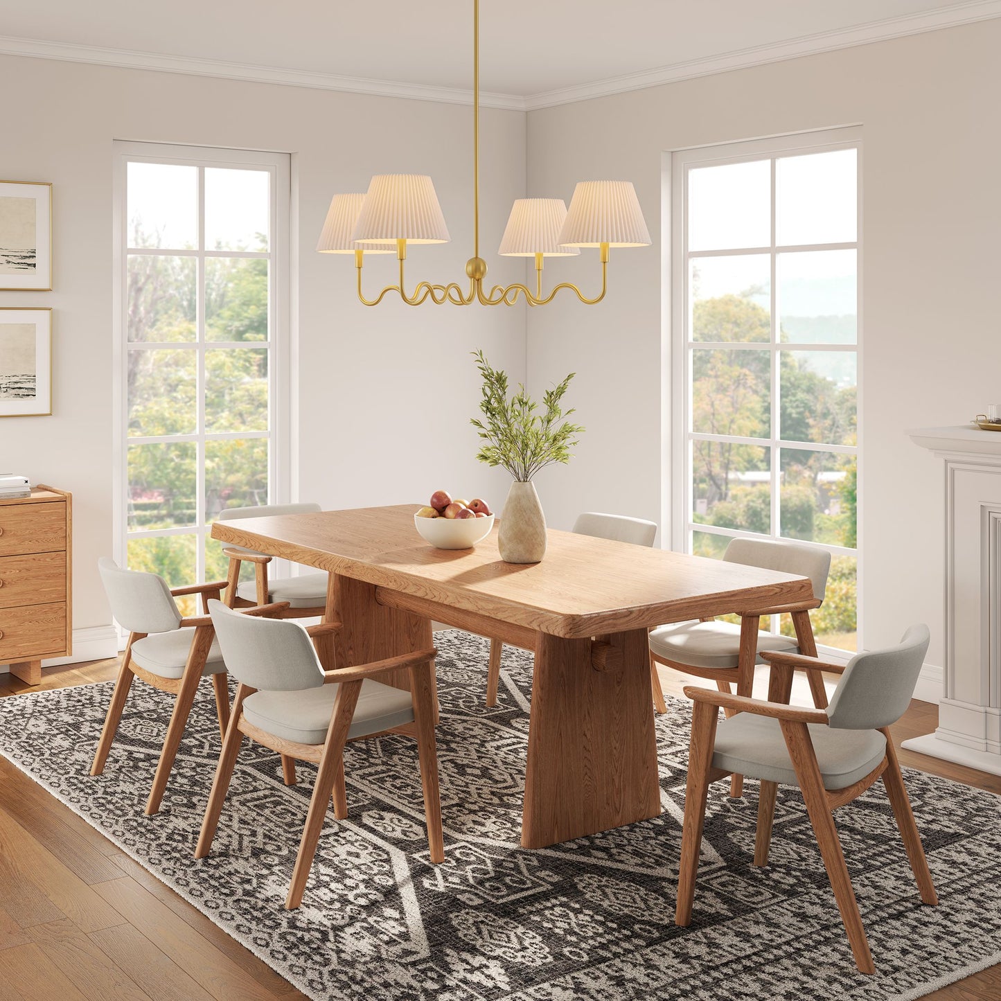 Wave Squiggle 4-Arm Pendant Light by Modway