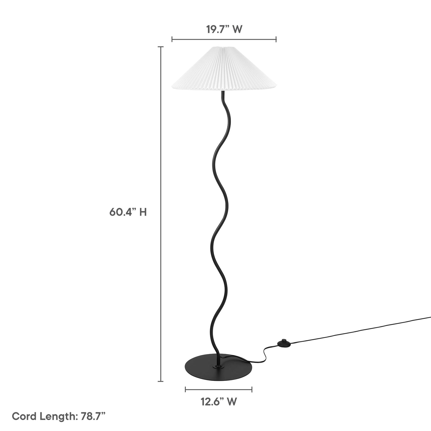 Wave Squiggle Floor Lamp by Modway EEI-6877-BLK