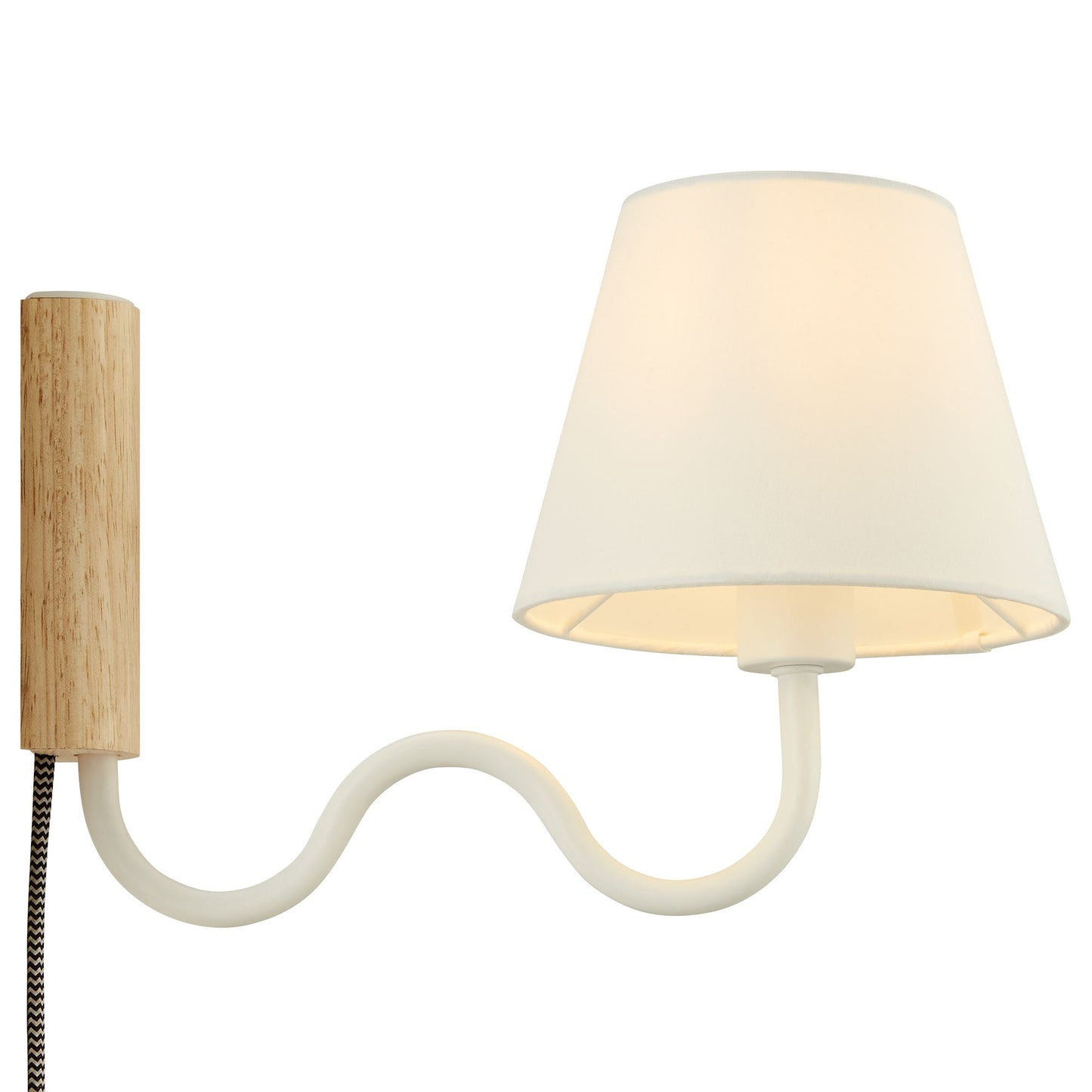 Sunlit Squiggle Arm Wall Sconce by Modway EEI-6881-NAT-WHI