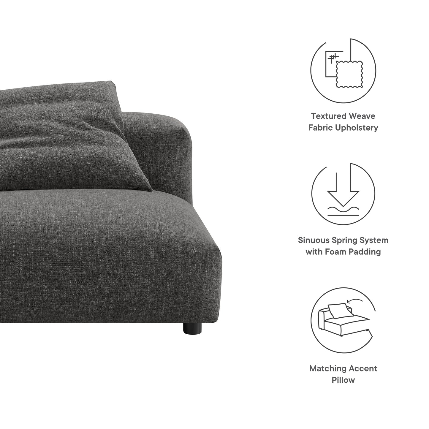 Solace Modular Upholstered Armless Chair by Modway