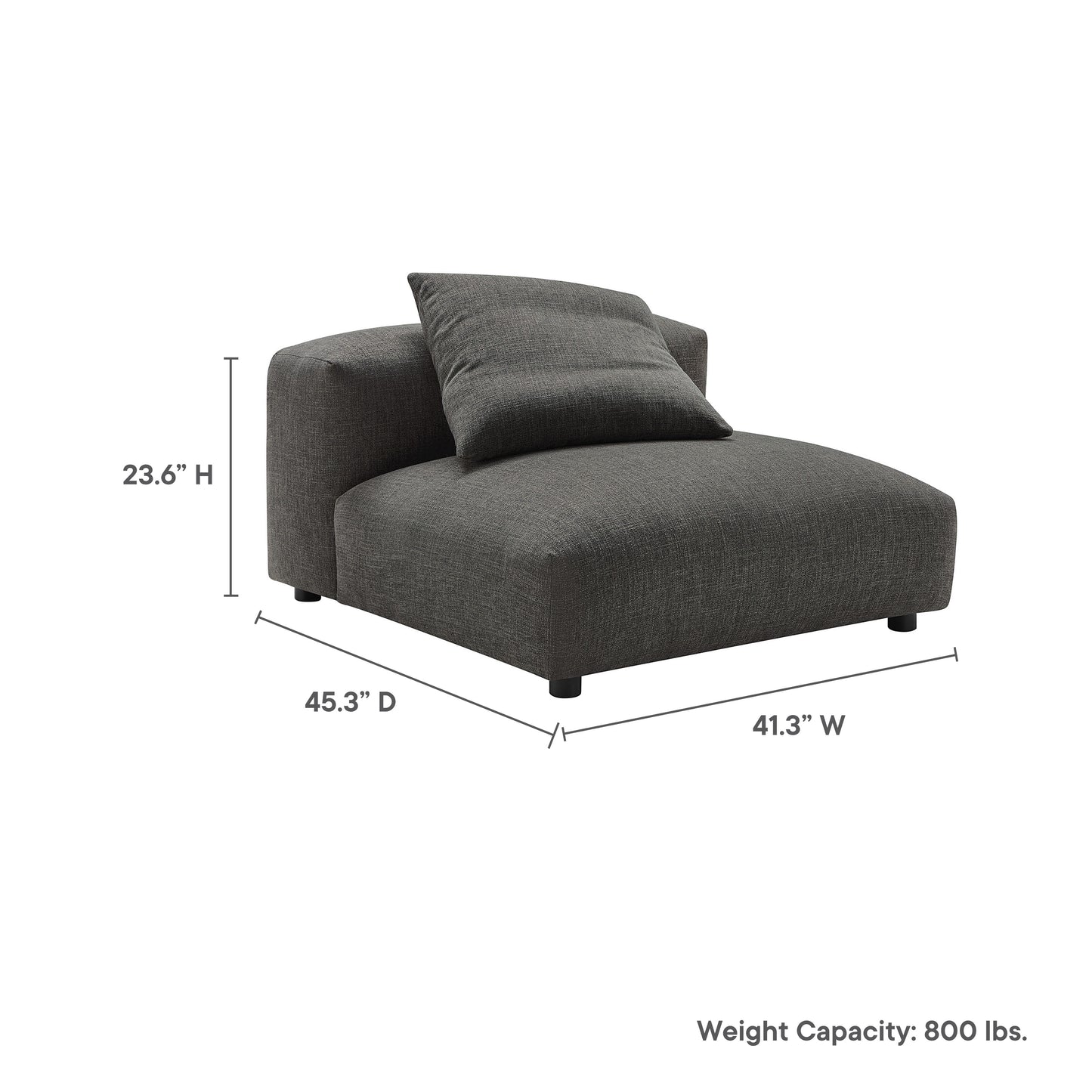 Solace Modular Upholstered Armless Chair by Modway