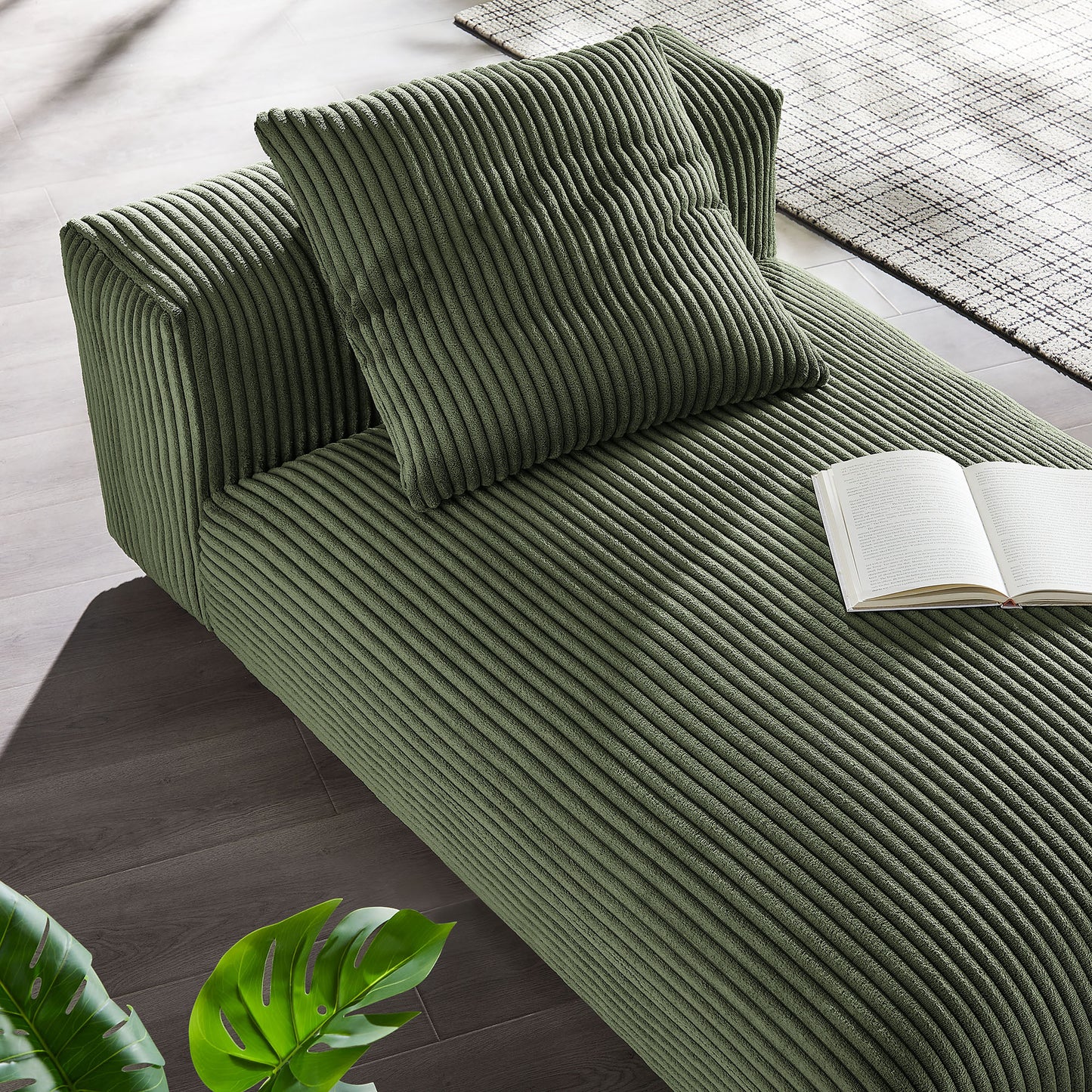 Solace Modular Corduroy Upholstered Armless Chaise Lounge by Modway EEI-6886-FRN