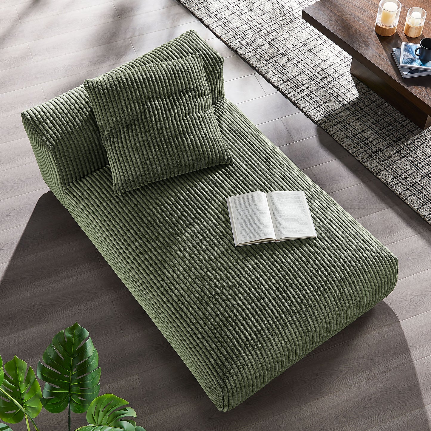 Solace Modular Corduroy Upholstered Armless Chaise Lounge by Modway EEI-6886-FRN