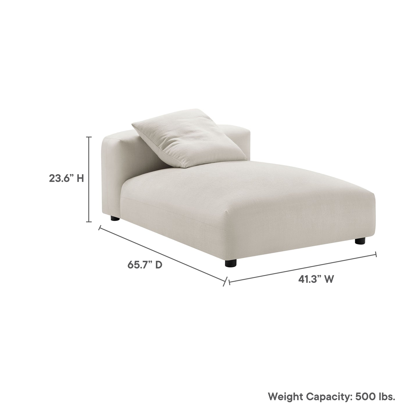 Solace Modular Upholstered Armless Chaise Lounge by Modway