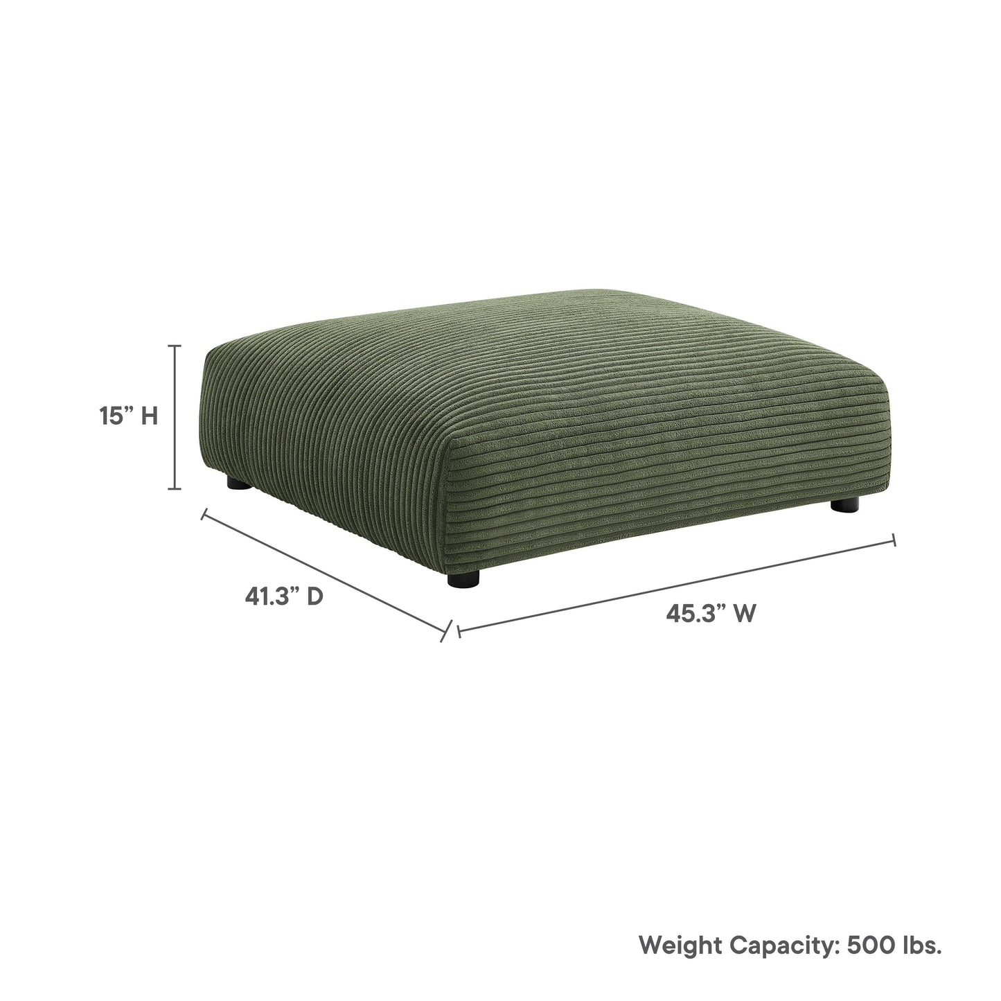 Solace Modular Corduroy Upholstered Ottoman