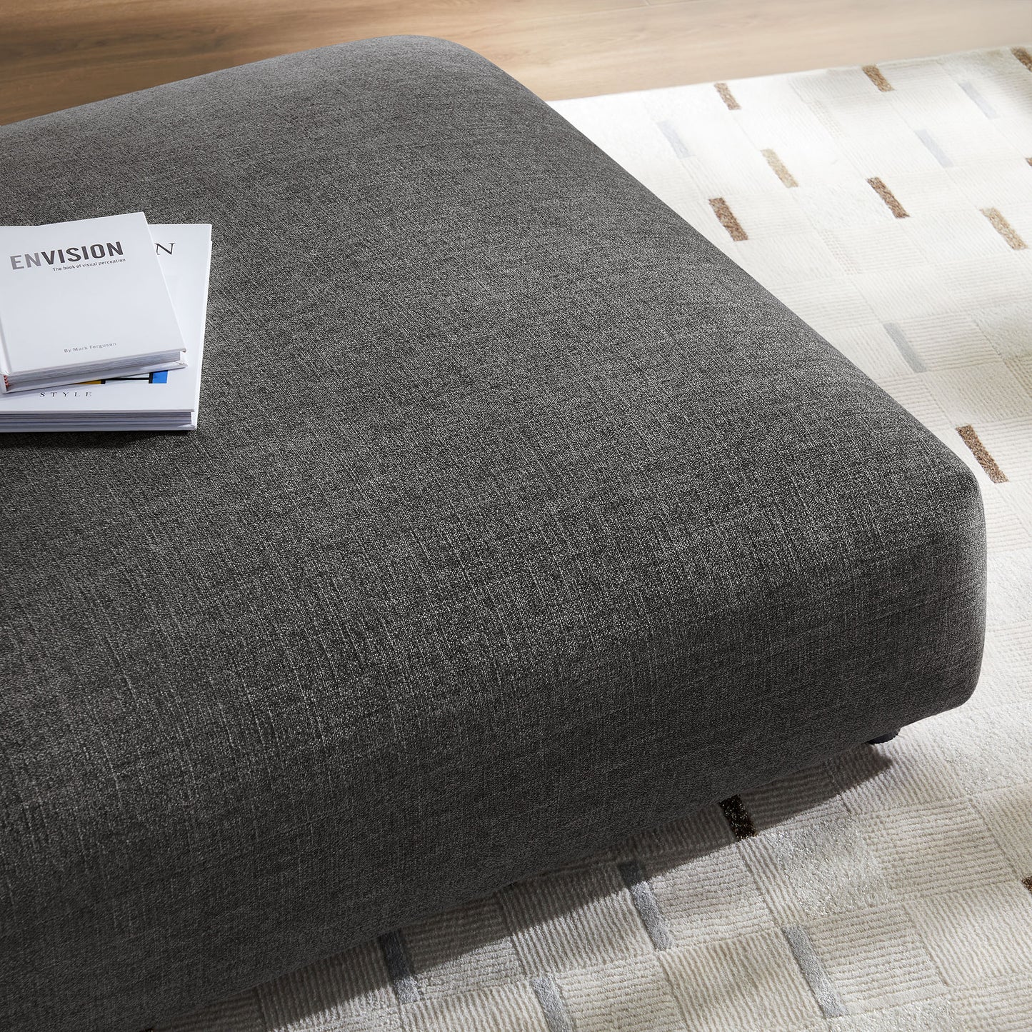Solace Modular Upholstered Fabric Ottoman by Modway EEI-6889-CHA