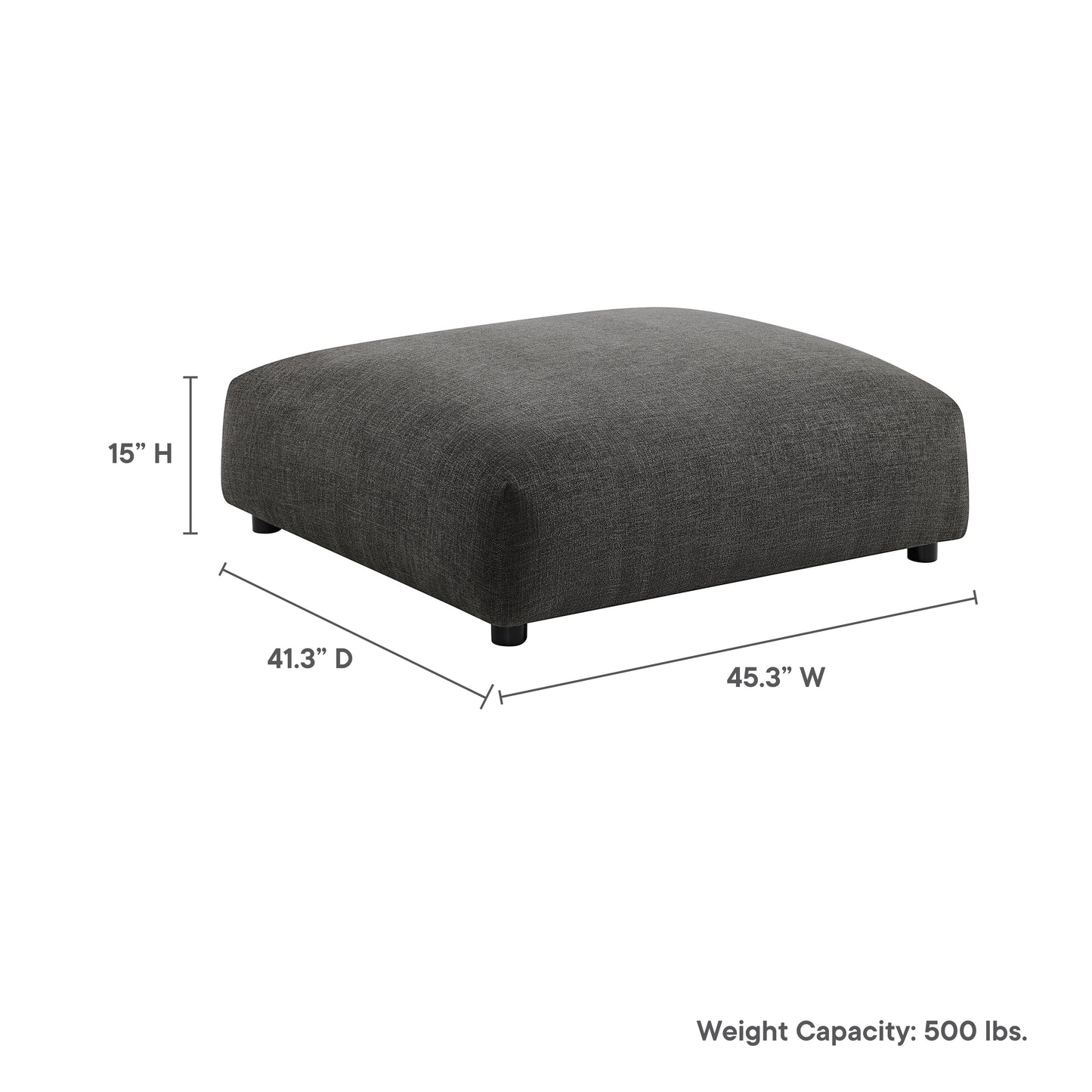 Solace Modular Upholstered Fabric Ottoman by Modway EEI-6889-CHA