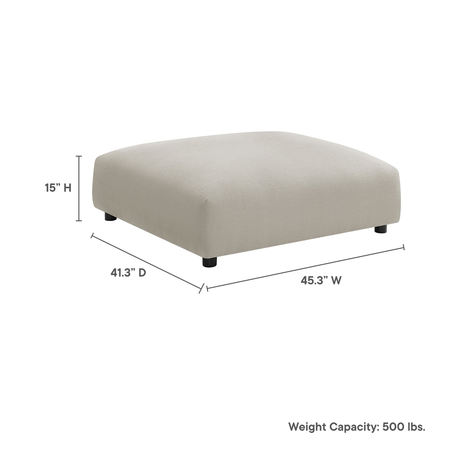 Solace Modular Upholstered Fabric Ottoman