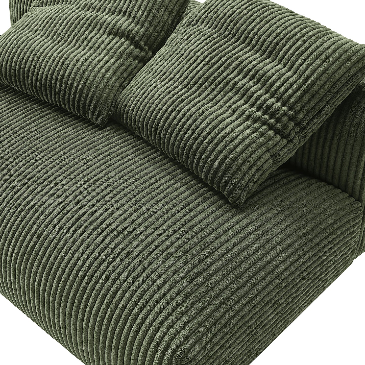 Solace Modular Corduroy Upholstered Armless Loveseat