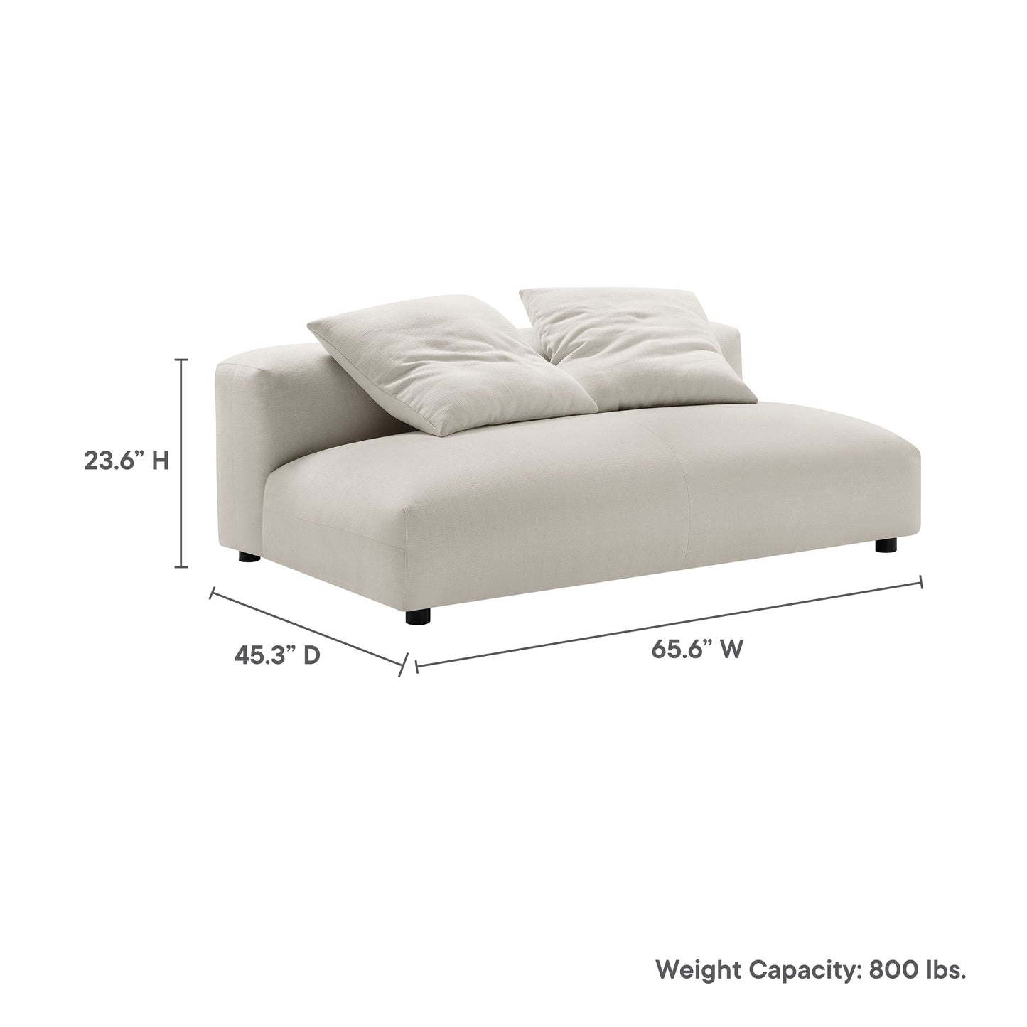 Solace Modular Upholstered Fabric Armless Loveseat