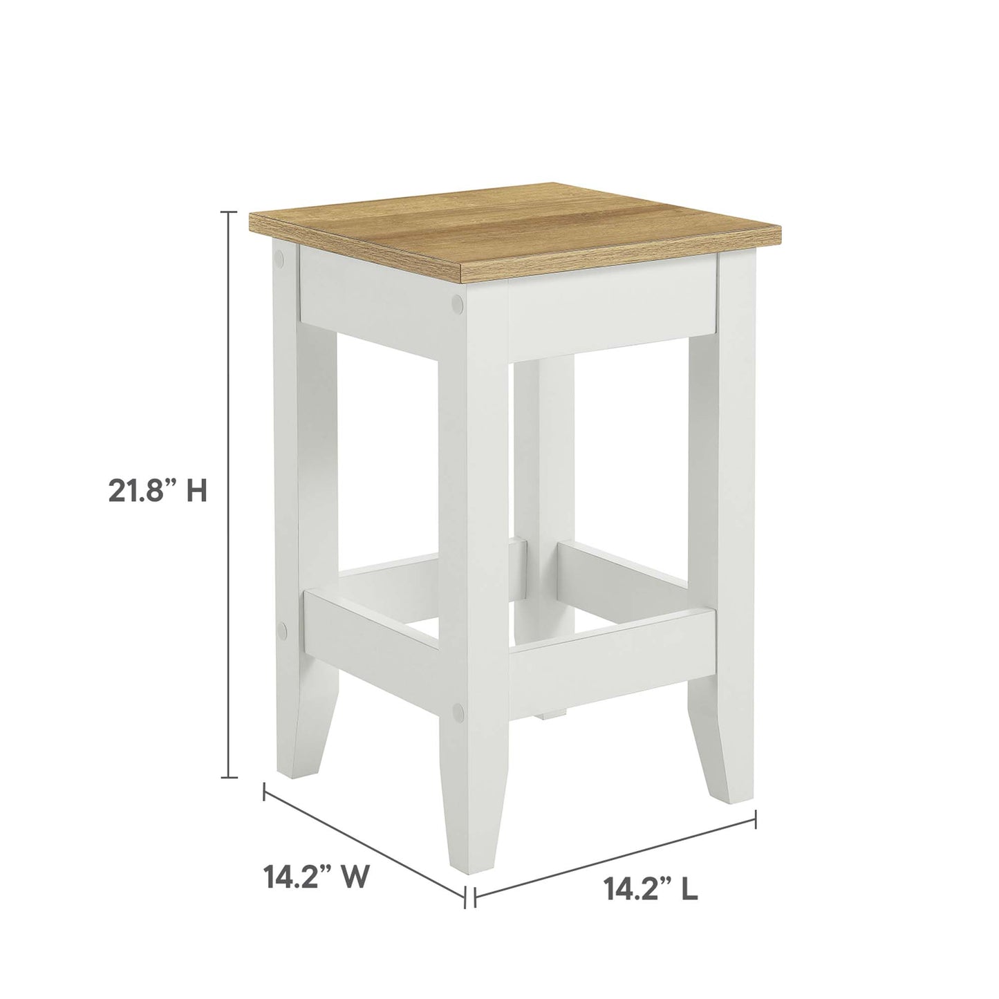 Farmstead 3-Piece Kitchen Island and Stool Set by Modway EEI-6895-OAK-WHI