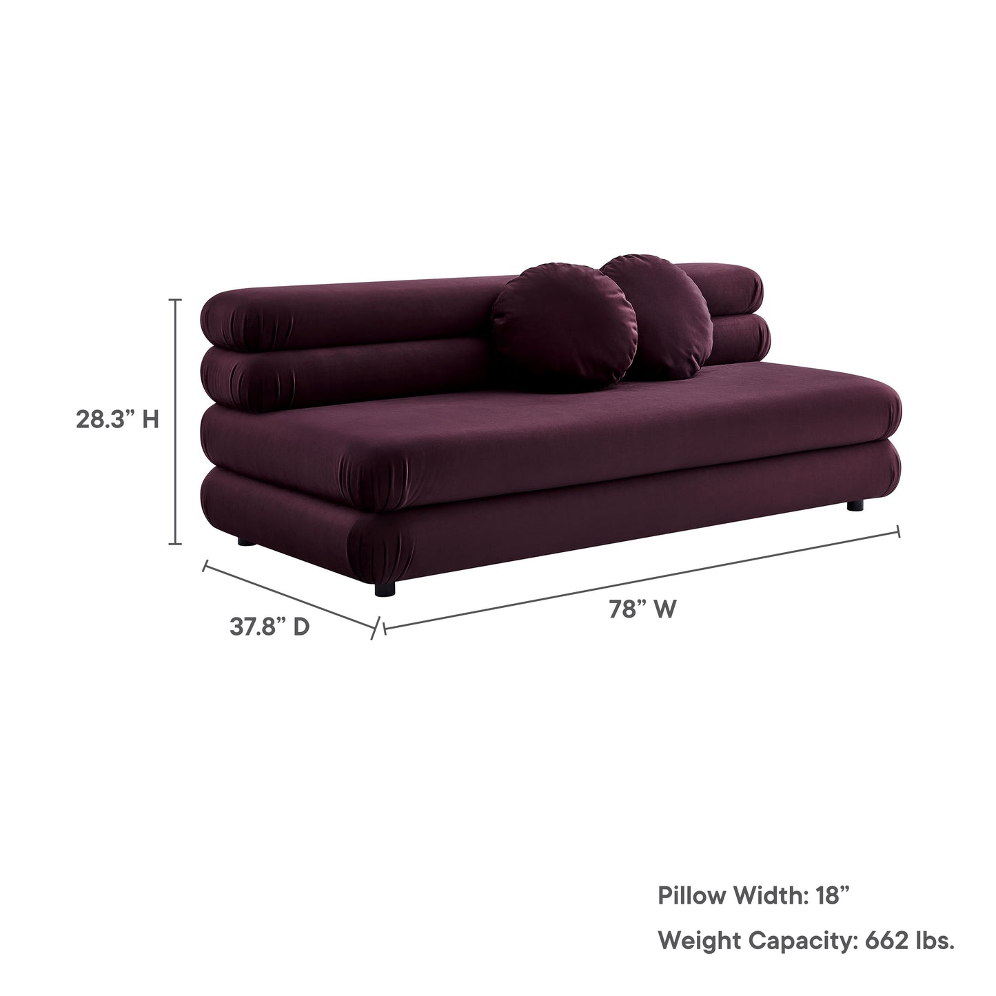 Jubilee Modular Performance Velvet Armless Loveseat by Modway