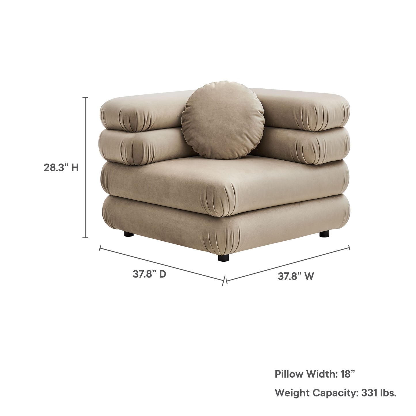 Jubilee Modular Performance Velvet Corner Chair by Modway